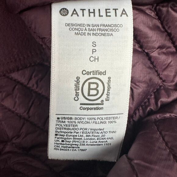 Athleta Womens Small Cozy Sherpa Snap Sweatshirt Eggplant - Picture 7 of 9